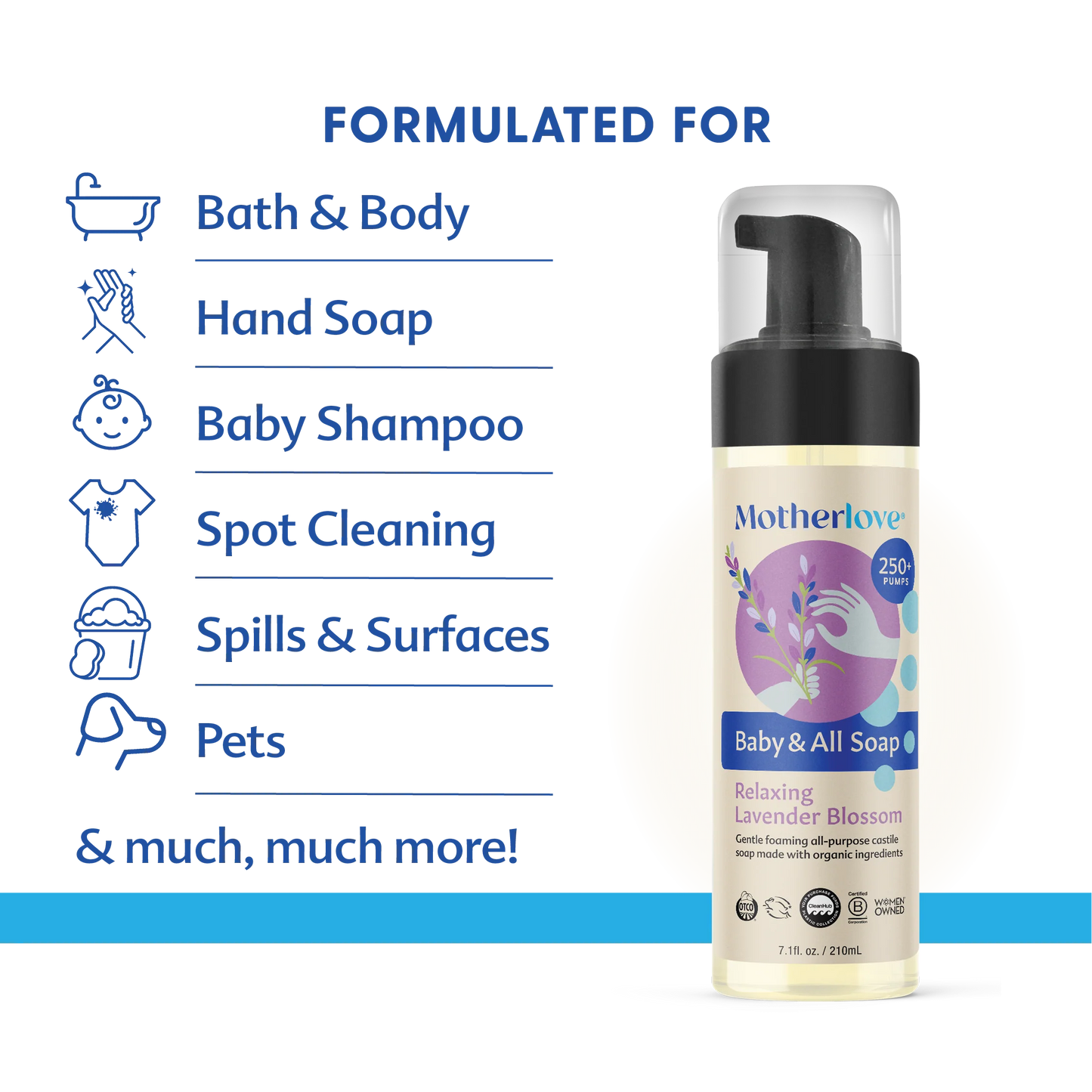 Baby & All Non-Toxic Foaming Castille Soap - Relaxing Lavender Blossom 7.1 fl oz.