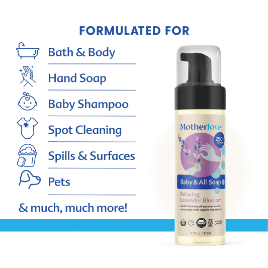 Baby & All Non-Toxic Foaming Castille Soap - Relaxing Lavender Blossom 7.1 fl oz.